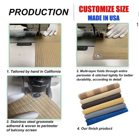 Eden's Decor Balcony Privacy Screen-Grey - Picture 4 of 7